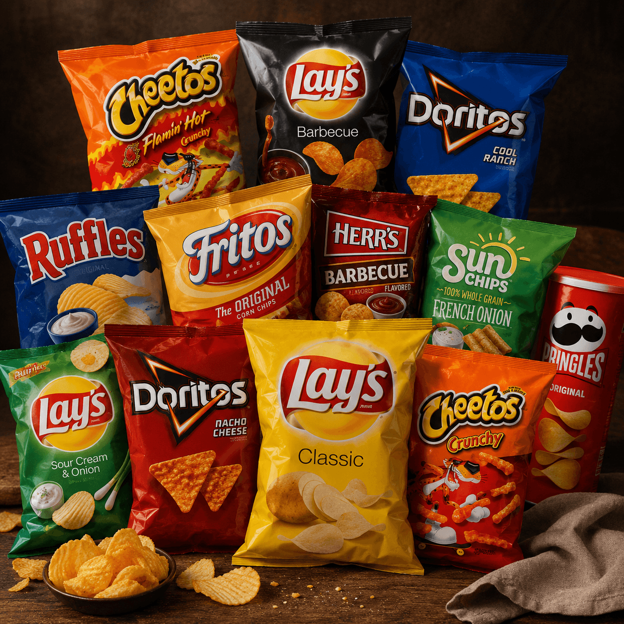 شيبس chips وحلويات منوعة التصنيع